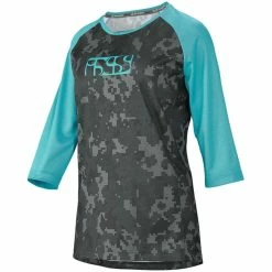 IXS Carve Ladies Jersey - Turquoise/Camo - 3/4