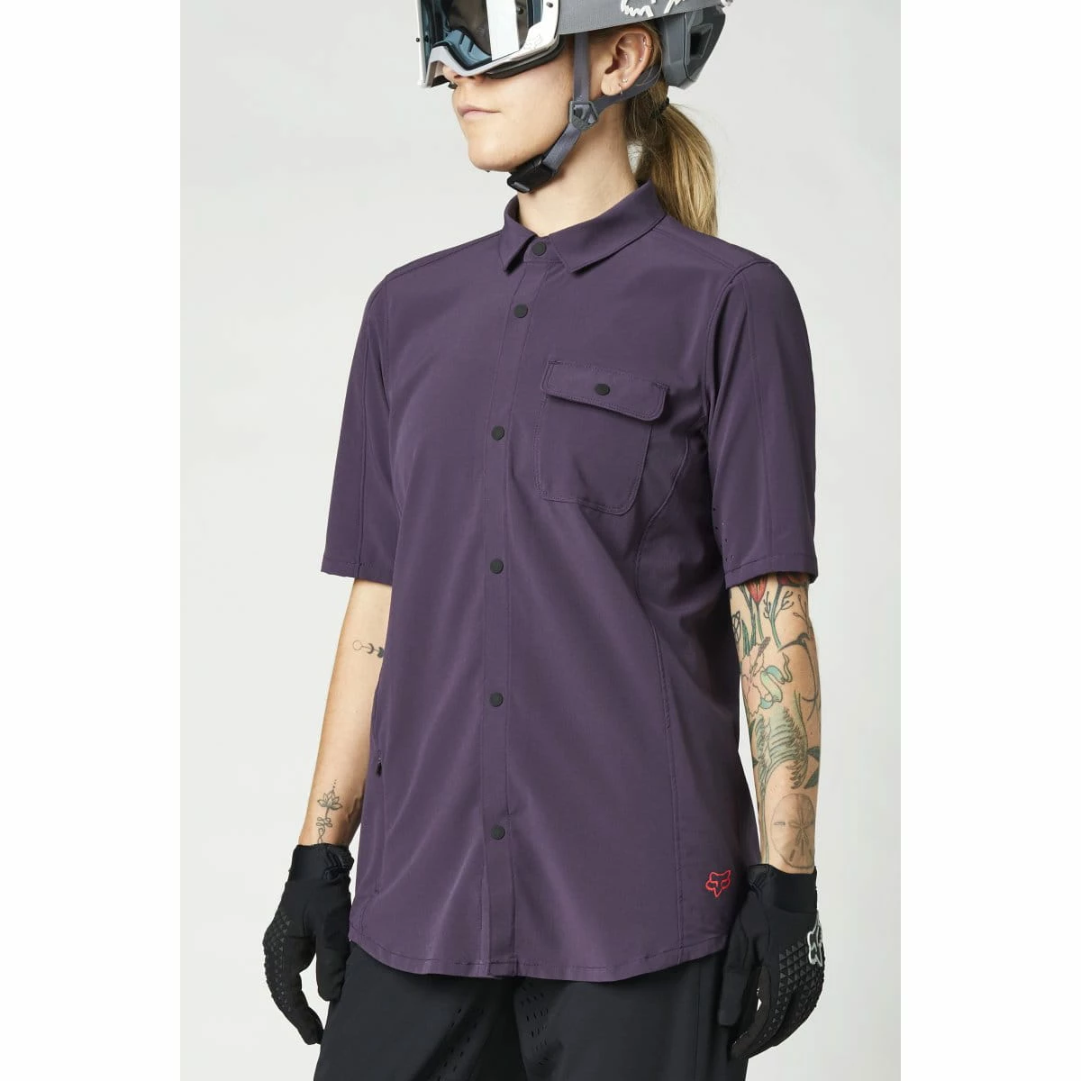 Fox Racing Femmes Flexair Woven - Chemise Tissée à Manches Courtes Pour Femmes - Violet Foncé - Violet 2 Fox Racing Femmes Flexair Woven - Chemise Tissée à Manches Courtes Pour Femmes - Violet Foncé - Violet – Image 2