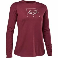 Fox Racing Womens Ranger Dr Mid Long Sleeve Jersey - Dark Maroon