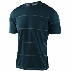 TLD - Troy Lee Designs Flowline - Maillot à Manches Courtes - Marine Léger Empilé - Bleu/Blanc