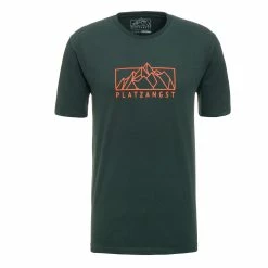 PLATZANGST T-shirt Avec Logo De La Montagne - Vert