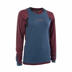 ION Tee LS Scrub AMP WMS - Maillot à Manches Longues Pour Femmes - Red Haze - Rouge/Bleu