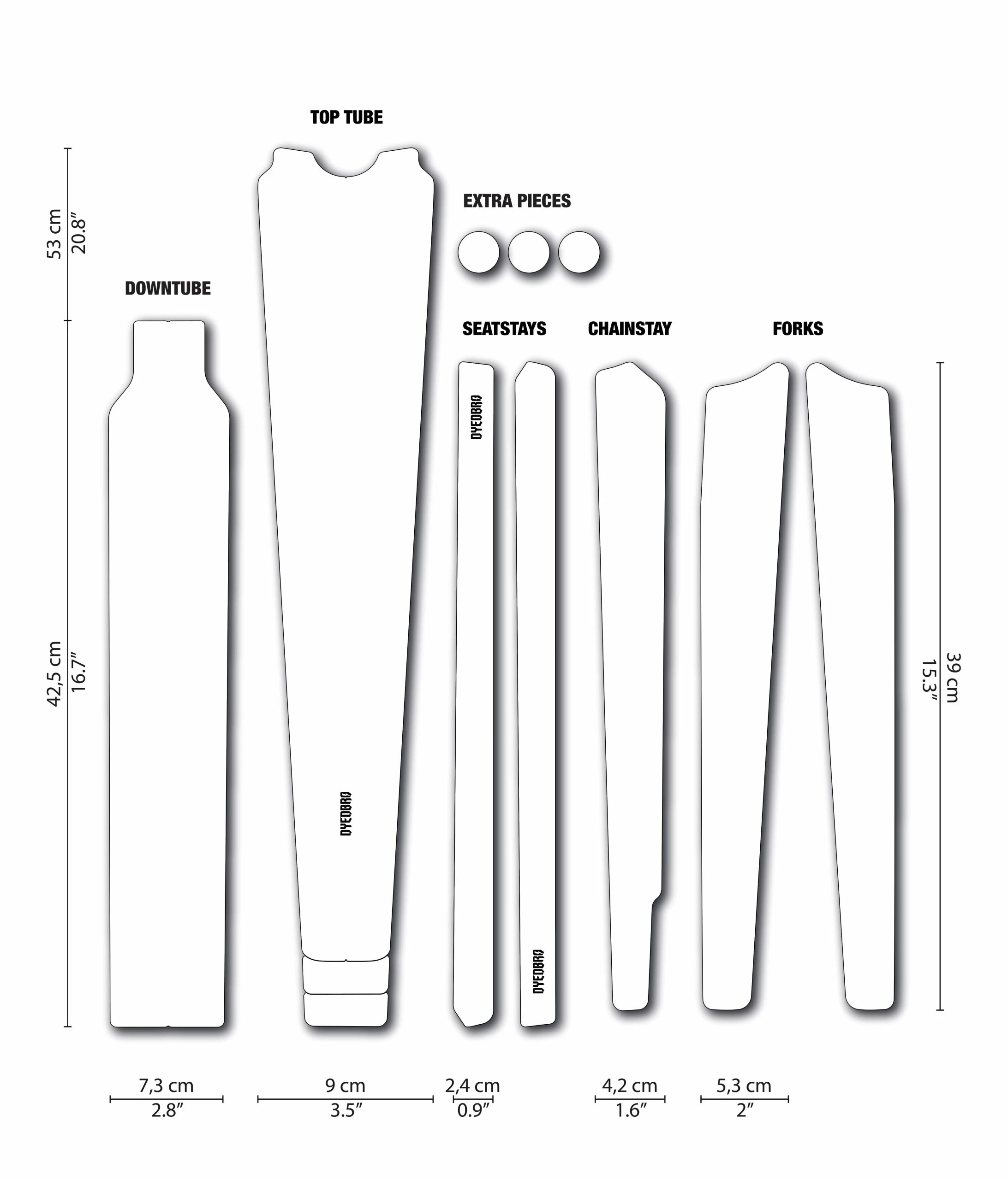 Dyedbro Kit De Protection De Cadre Gravel Clear - Black Gloss 1 Dyedbro Kit De Protection De Cadre Gravel Clear - Black Gloss