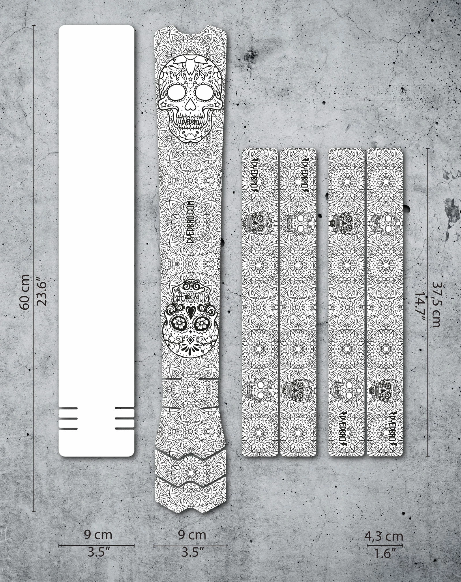 Dyedbro Kit De Protection Du Cadre - Día De Muertos - Noir Mat 1 Dyedbro Kit De Protection Du Cadre - Día De Muertos - Noir Mat