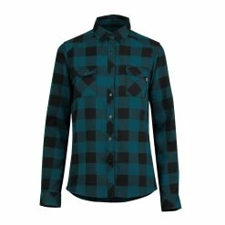 IXS Chemise à Manches Longues Pour Femmes Carve Digger - Turquoise/Noir