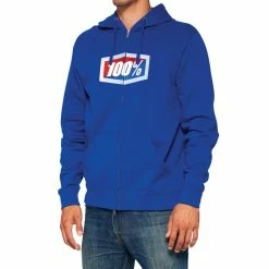 100% Sweat à Capuche Intégral Officiel - Royal