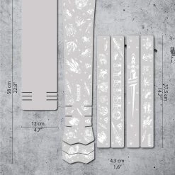 Dyedbro Kit De Protection Pour Cadre De Vélo électrique Old School Tattoo - White Matt