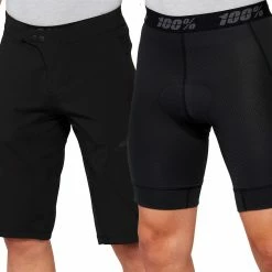 100% Ridecamp Shorts Avec Doublure - Noir