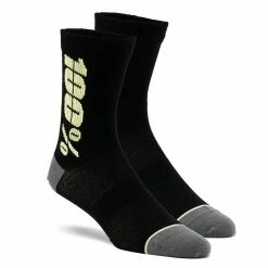 100% Chaussettes Rythym (merino) - Black/yellow
