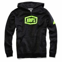 100% Sweat à Capuche Zippé Pour Jeunes Syndicate - Noir/Vert