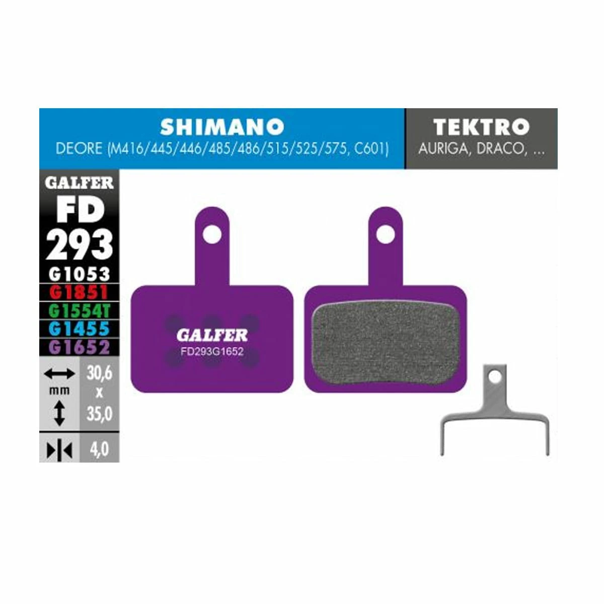 GALFER Plaquette De Frein E-bike G1652 Shimano Deore - Violet 1 GALFER Plaquette De Frein E-bike G1652 Shimano Deore - Violet
