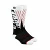 100% Chaussettes Moto - Noir/Blanc