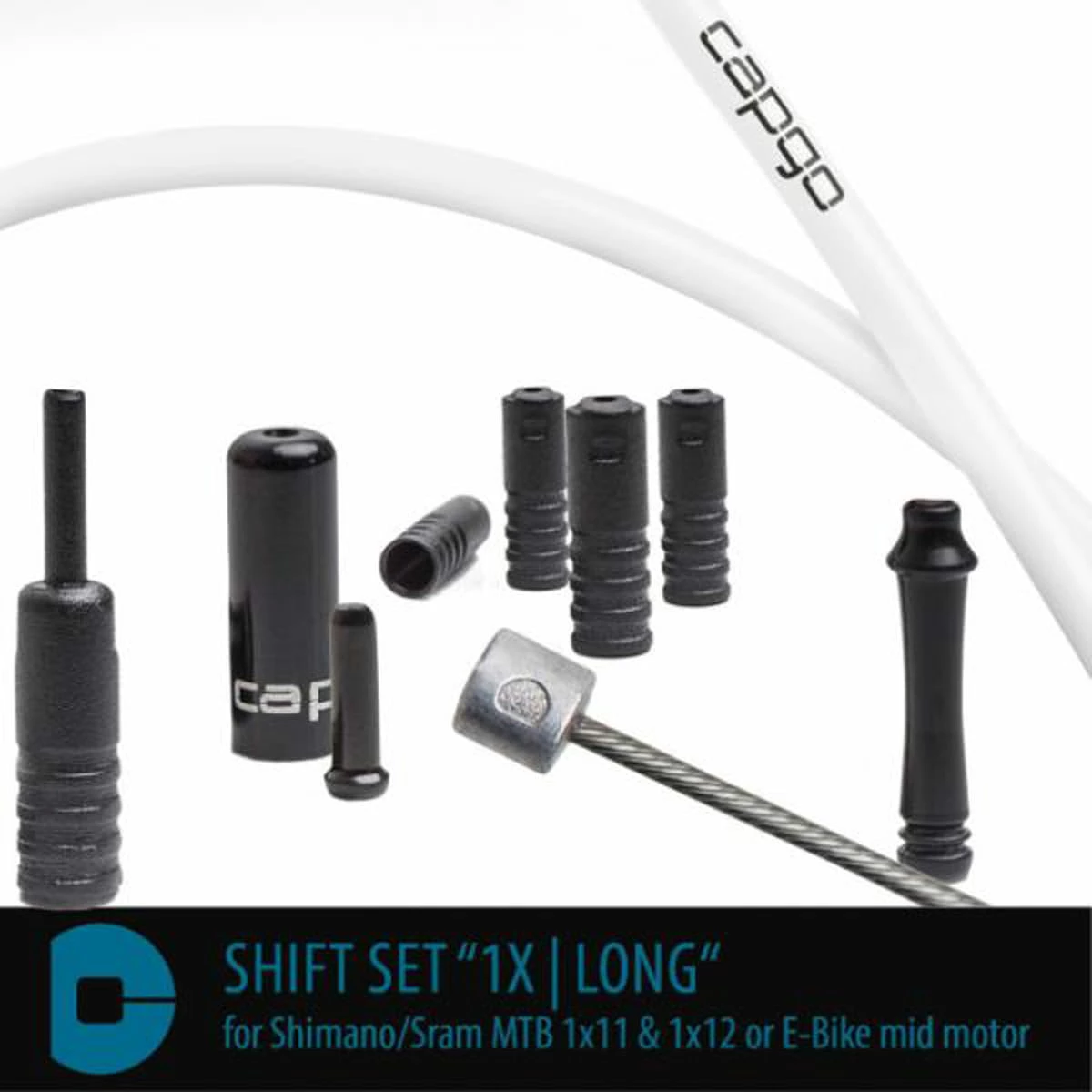 CAPGO Kit De Changement De Vitesse BL Shimano/Sram MTB 1x11 / 1x12 Ou E-bike Mid-motor - Blanc 1 CAPGO Kit De Changement De Vitesse BL Shimano/Sram MTB 1x11 / 1x12 Ou E-bike Mid-motor - Blanc