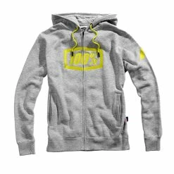 100% Sweat à Capuche Zippé Syndicate - Gris