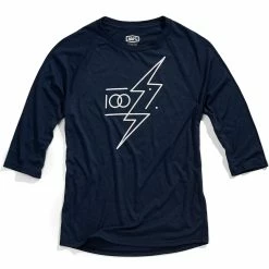 100% Chemise Fonctionnelle Helgi à Manches 3/4 - Marine Chinée - Bleu